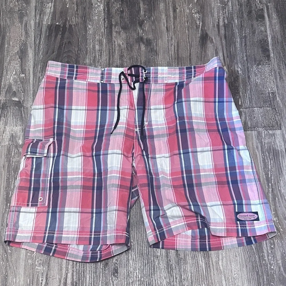 Vineyard Vines Plaid Swim Shorts Mens 36